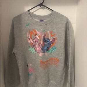 NWOT Disney’s Lilo & Stitch “you’re my fav”Girls Gray Sweatshirt, Size M 7-9